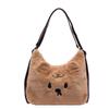 Plush commuter tote bag women's large-capacity new autumn and winter casual cartoon shoulder backpack