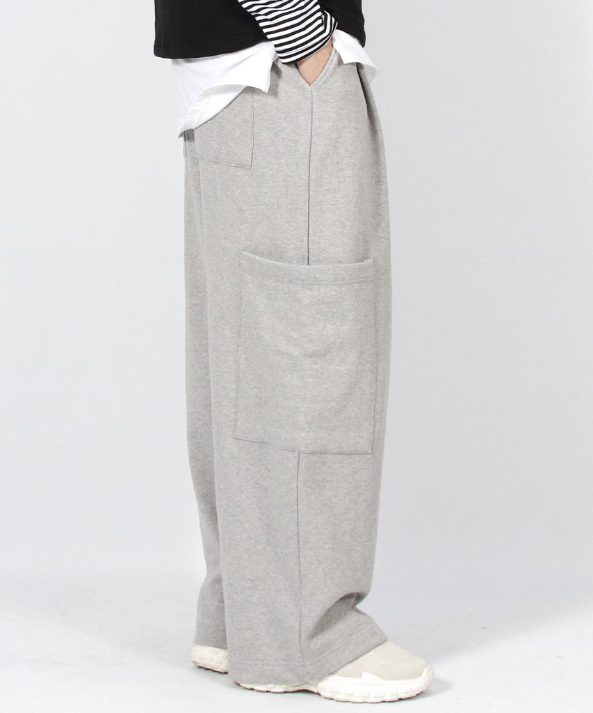 Deumakeu M Side Pocket Wide One-Tuck Real Street Sweat Pants Gray