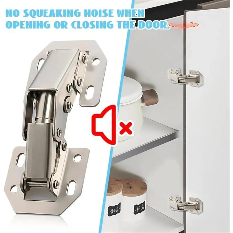 90 Degree Steel Cabinet Hinges No-Drilling HoleHydraulic Buffer Hinge Kitchen Cabinet Cupboard Hinges Furniture Hardware