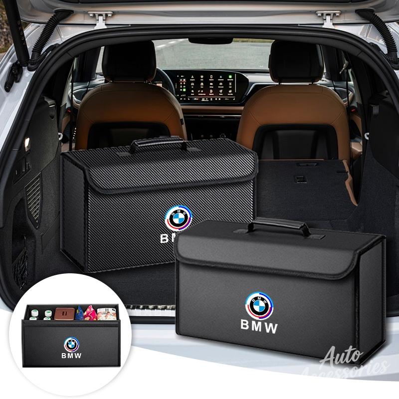 Auto Kofferraum Aufbewahrungsbox Kohlefaser Faltbare Aufbewahrungstasche Zubehör für BMW X1 X2 X3 X5 X6 X7 F20 F15 F16 F48 G20 G30 M1 Aufkleber