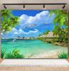Tropischer Strand Ozean Fotografie Hintergrund Sommer Meeresufer Palme Naturlandschaft Baby Geburtstag Feier Party Foto Hintergrund