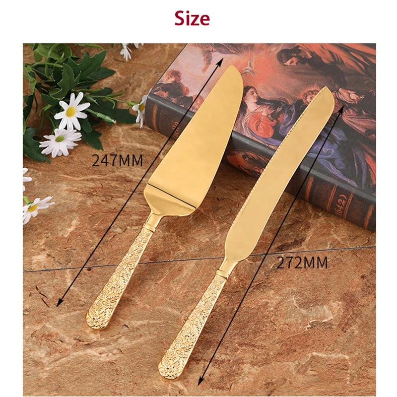 2Pcs Wedding Cake Knife and Shovel Pizza Bread Knife Wedding Supplies Cake Knife Triangle Bread Shovel Baking Tools