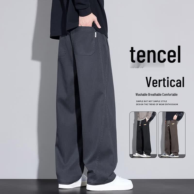 Мужские повседневные брюки MEDE из смесовой ткани Tencel, прямые, широкие 4XL