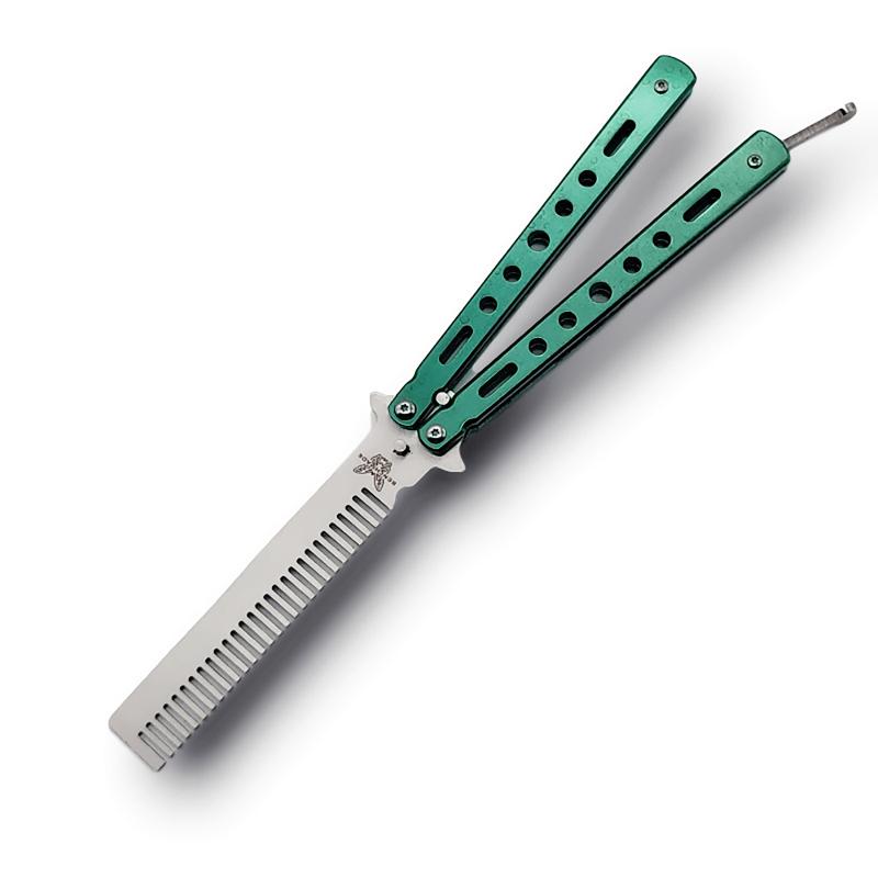 Praktyka fryzjerska Grzebień motylkowy Przenośny składany Beauty Barber Tool Noże treningowe Outdoor