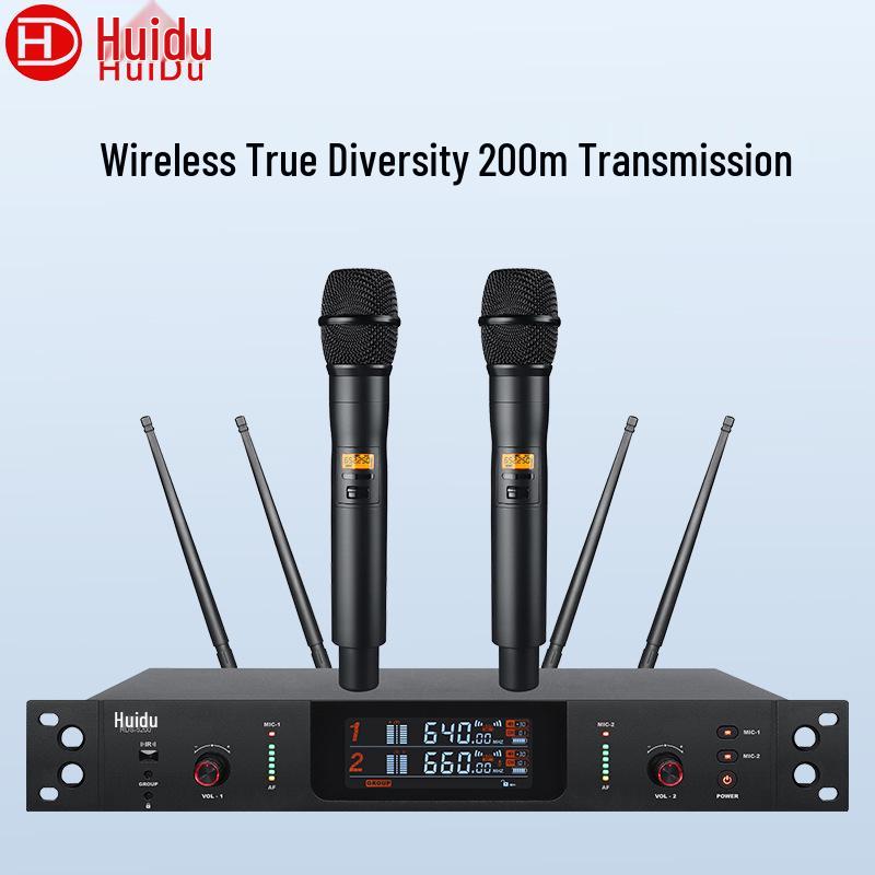 HuiDu HDS-5200 True Diversity Wireless Dual Professional Conference Microphone
