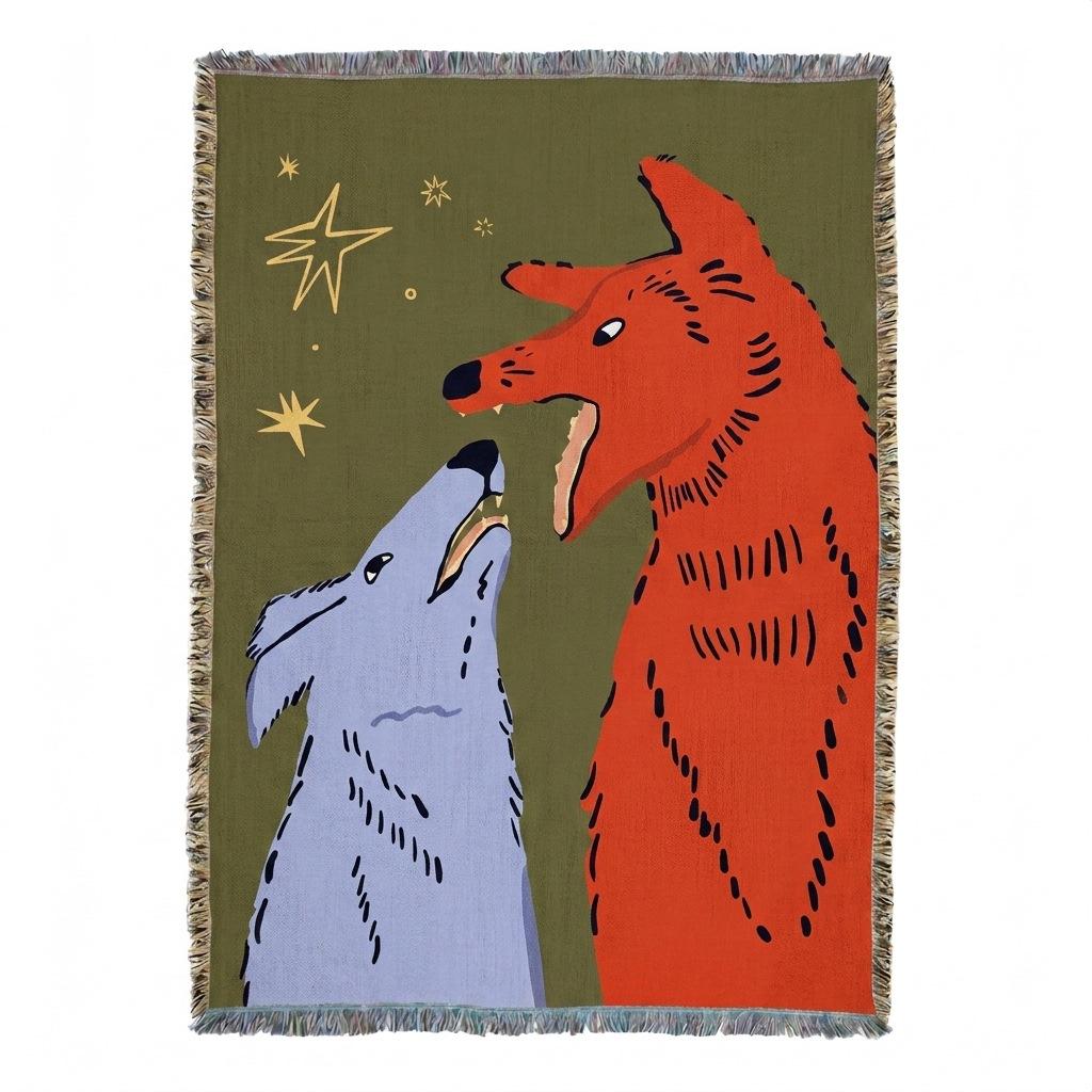 Art Wolf & Fox Star Jacquard