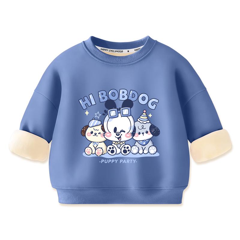 Boboduck Boys Plush Cartoon Winter Sweatshirt 110