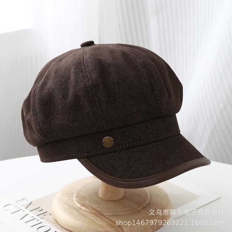 Autumn and winter new fashion octagonal hat children's trendy versatile British retro sunscreen beret