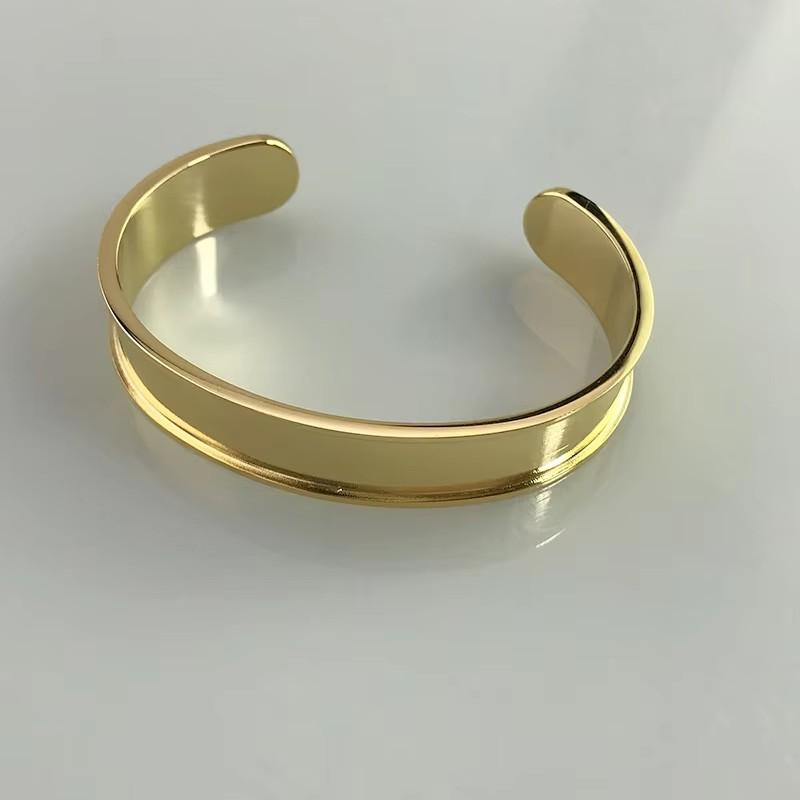 MaiLun 5 Stück 10 mm breite offene Manschettenarmreifen grundlegende Edelstahl-Armreif-Komponenten Armband für Damen Kinder