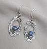 Labradorite Dangle Earrings: 925 Sterling Silver Boho Jewelry