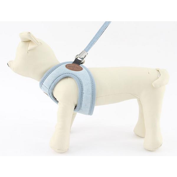 Dogeye Welpen-Denim-Geschirr + Leine Set, hellblau