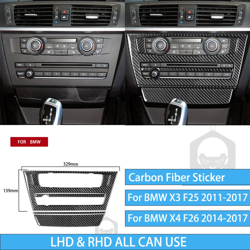 For BMW X3 F25 2011-2017 For X4 F26 2014-2017 Accessories Interior Dashboard Gear Outlet Full Set Kit Carbon Fiber Cover Sticker