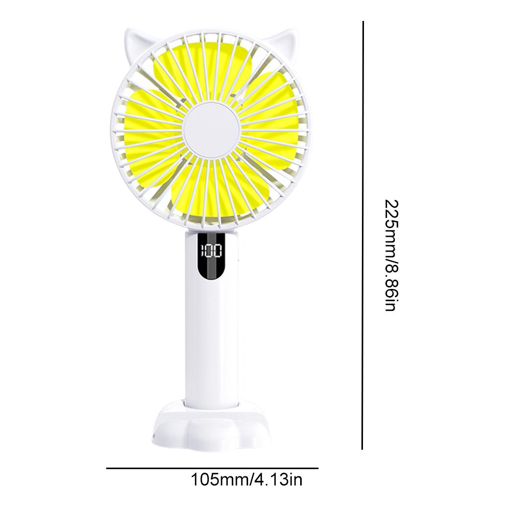 Portable Handheld Fan USB Rechargeable Personal Fan with Digital Display Small Hand Fan 5 Speeds for Travel/Outdoor/Home/Office