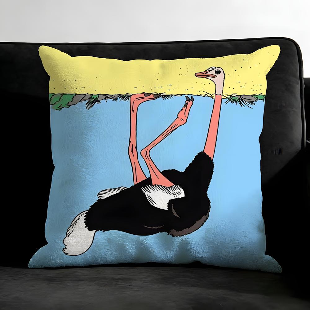 Abstract Animals Funny Cushion Cover Pillowcase Ultra Soft Skin Friendly Fabric Cloud Like Comfort & Concealed Zipper