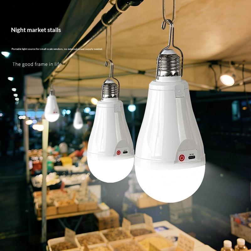 1 Set 15/20W Battery Powered E27 Led Light Bulbs With Hook For Emergency Light Usb Rechargeable Light Bulb