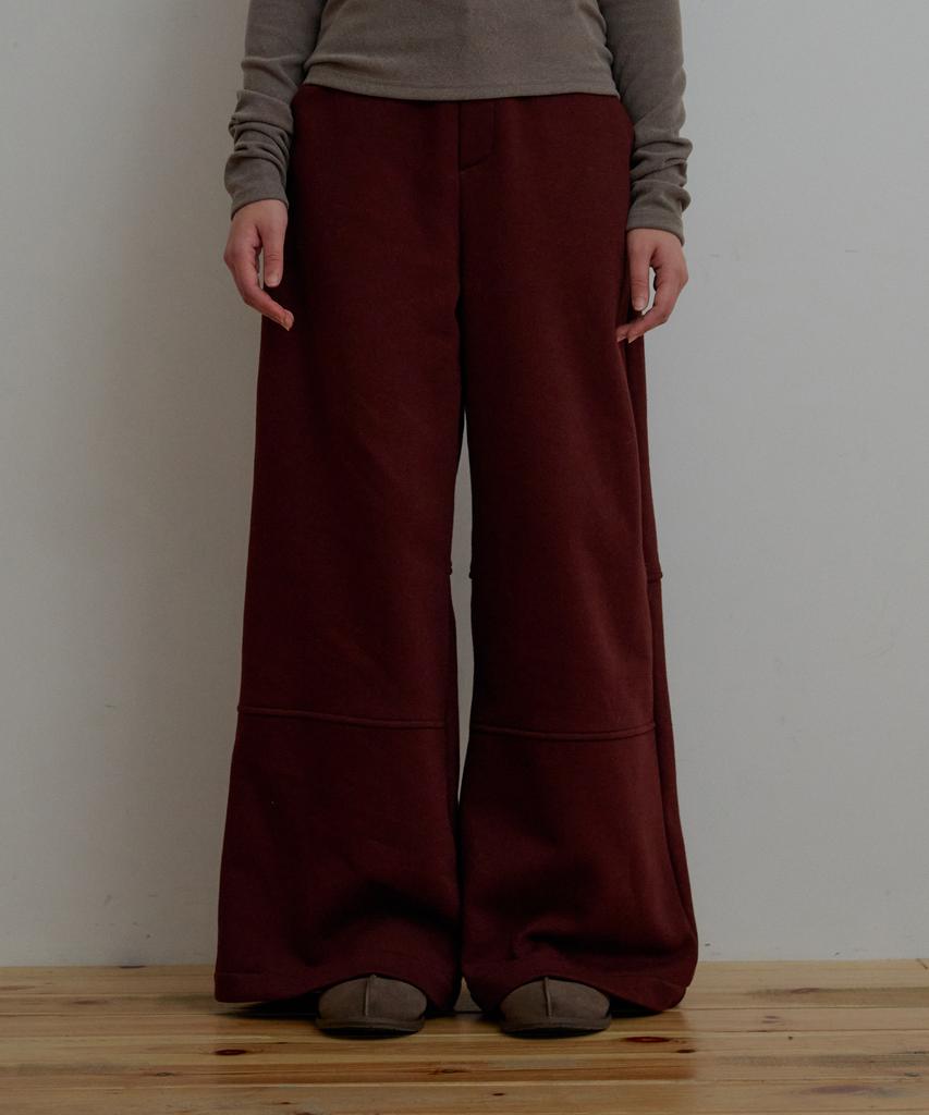 ODER Heavy Fleece Wide Pants - Wine