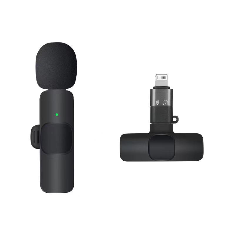 Wireless Lavalier Microphone K1K9: Noise-Reducing, Mini Universal Mic for Outdoor Video Recording