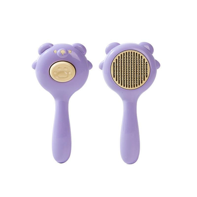 One-Button Pet Hair Removal Comb - Automatic, Portable Grooming Brush for Cats & Dogs