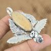 Natural Brown Amazonite Gemstone Pendant Owl 925 Sterling Silver For Women