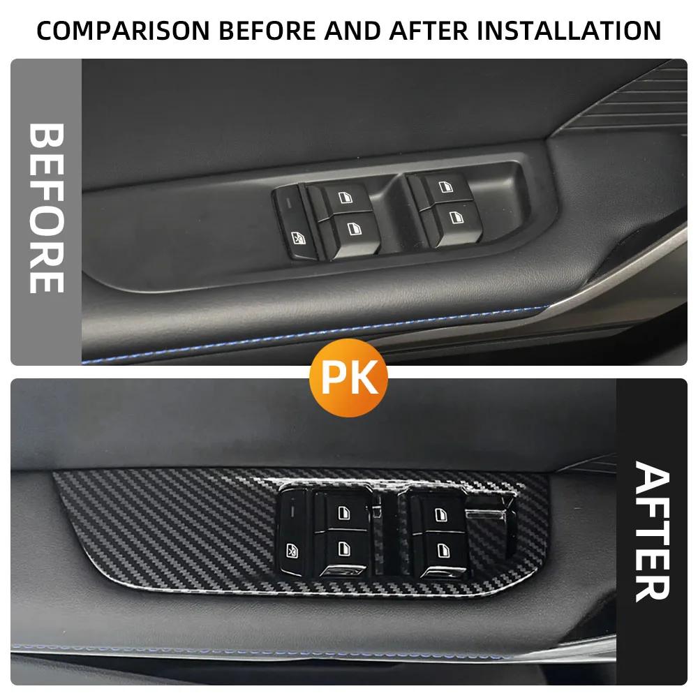 For MG 4 MG4 EV Mulan 2022 2023 2024 Accessories Car Window Control Lift Switch Panel Cover Trim Decoration  ABS Carbon Fiber