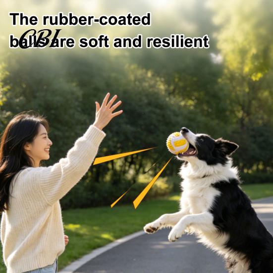 Tough Chew Toy for Dogs Dog Ball, Sound-Producing Rubber Durable Pet Sound Making Toy, Cleans Teeth Interactive Training Outdoor Play Tartar Removal