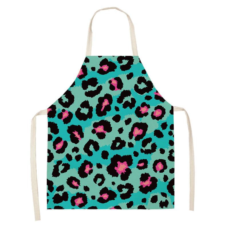 

Леопардовый принт, цветочные фартуки без рукавов, женский кухонный фартук, женский фартук для приготовления пищи 68x55cm