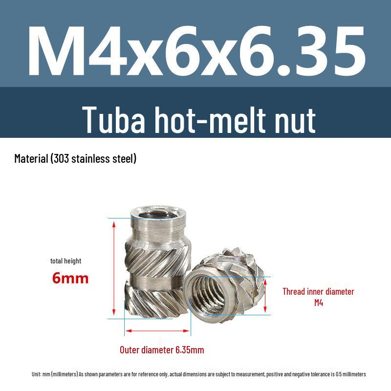 Stainless Steel Pre-embedded Injection Molding Knurled Nut M2M3M4