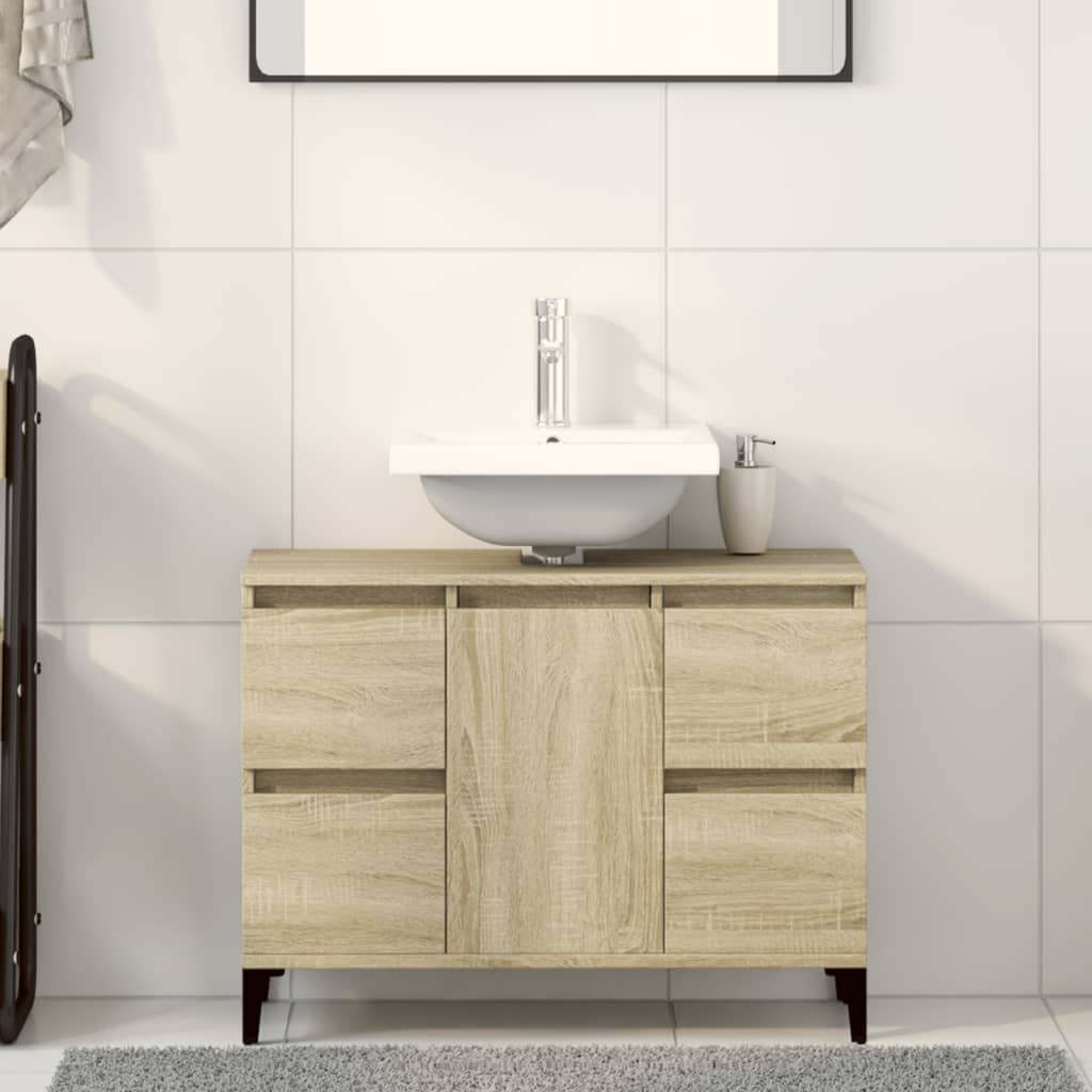 Vidaxl Waschbeckenunterschrank, Sonoma-Eiche, 80x33x60 cm