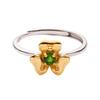 Multi-Color Cute Flower Colored Treasure Ring S925 Sterling Silver Inlaid Natural Colored Treasure Ring Women'S Fashion High-End Jewelry