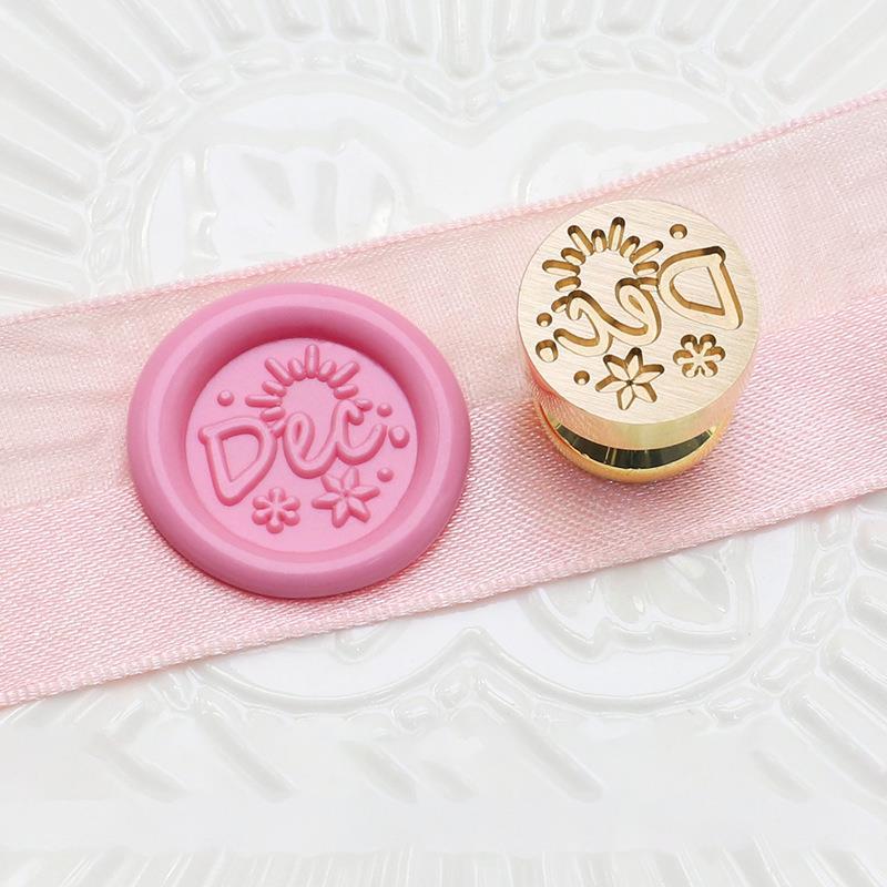 

Металлическая головка для сургучной печати 15 мм, винтажная, круглая, двенадцать месяцев, медная головка для сургучного запечатывания, для DIY, скрапбукинга, свадебного декора, поделок