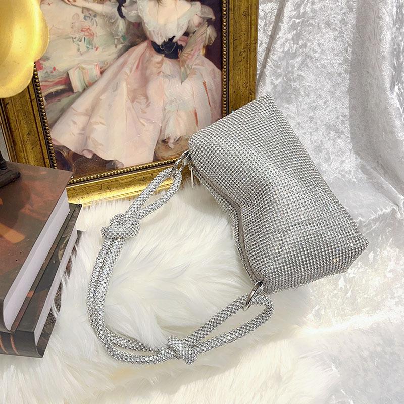 Diamond-encrusted, Diamond-knotted Underarm Bag, Shiny Personality, Simple Dumpling Shoulder Bag, Women's Hand Bag.