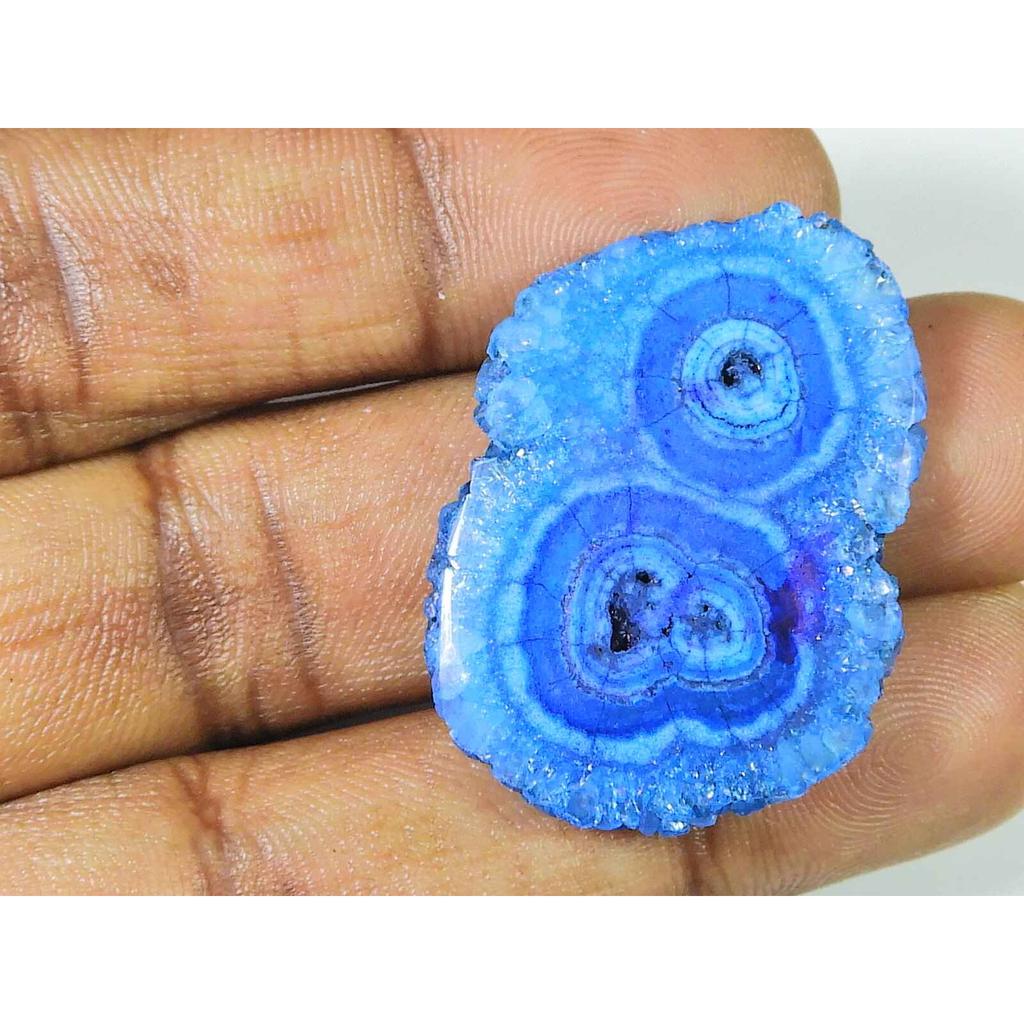 AAA Natural Rainbow Solar Druzy Agate Fancy Cabochon Loose Gemstone 25X36MM SK-1924