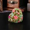 Vintage Enamel Floral Decorative Jewelry Box Sturdy Zinc Alloy Construction With Secure Storage Compartments