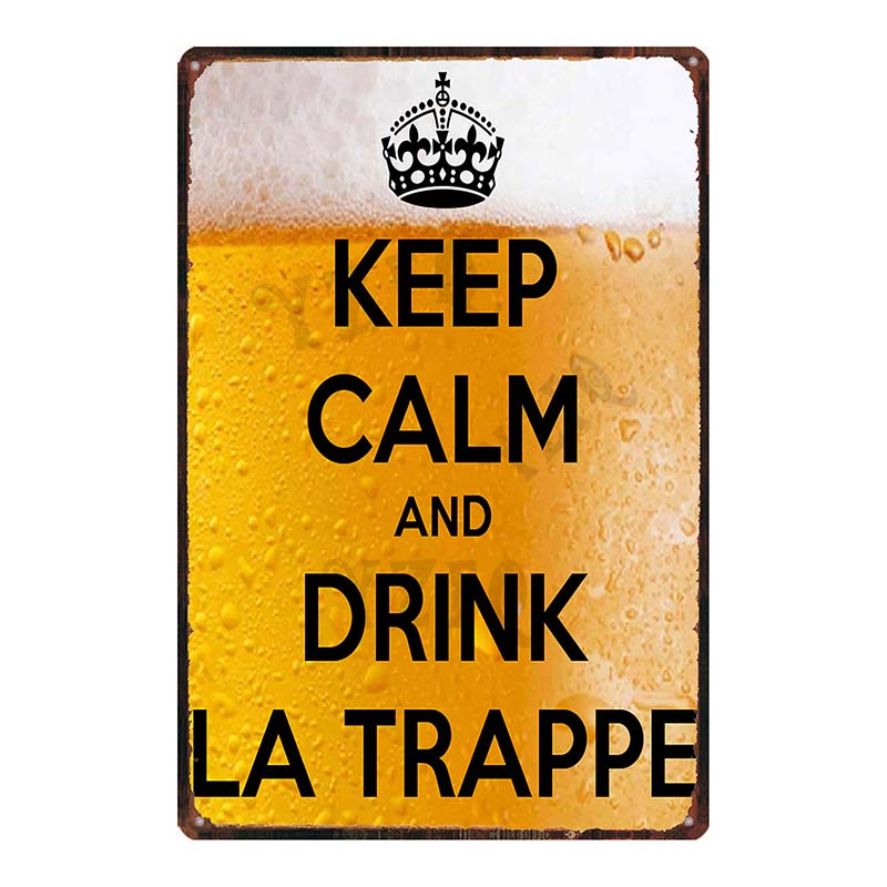 Plăci metalice de tablă pentru bere belgiană, Vintage Brugse Zot La Trappe, pentru perete, bar, pub, artă, bucătărie, cafea, decor pentru casă, 30X20CM DU-8282A