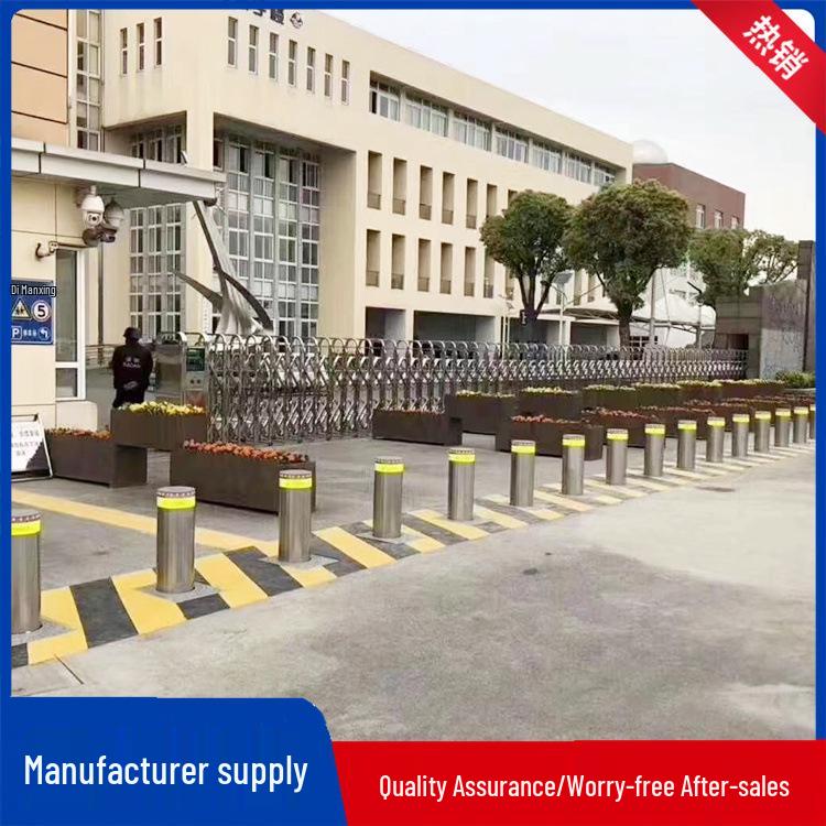 Automatic Stainless Steel Electric Lifting Bollard with Remote Control for Schools and Residential Areas - Anti-Riot, Anti-Collision