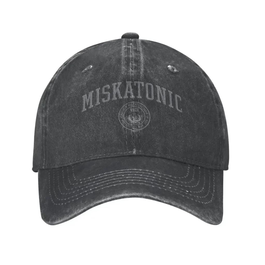 Miskatonic University Collegiate Lovecraft Baseball Cap Vintage Distressed Cotton Snapback Hat for Unisex Women Outdoor Hats