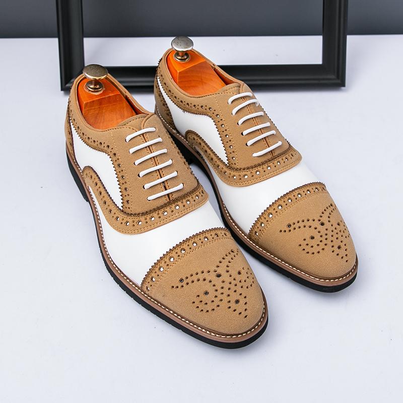 High Quality Brogues Shoes For Men British Men's Dress Formal Leather Shoes Wedding Business Leather Social Oxford Shoes Male for daily use