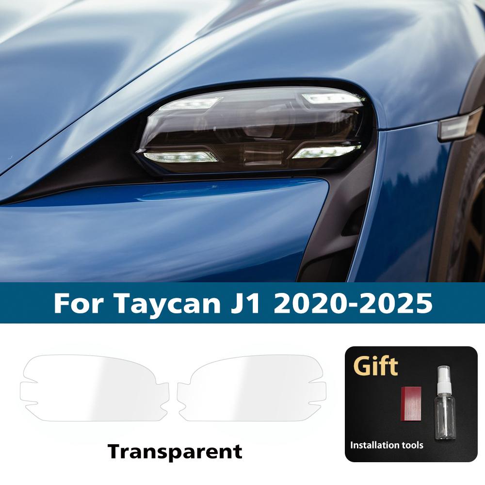 

For Porsche Panamera Taycan 971 971.2 976 J1 Car Headlight TPU PPF Protective Film Smoke Black Pre Cut Anti-Scratch Vinyl Film For J1 20-25 CLR