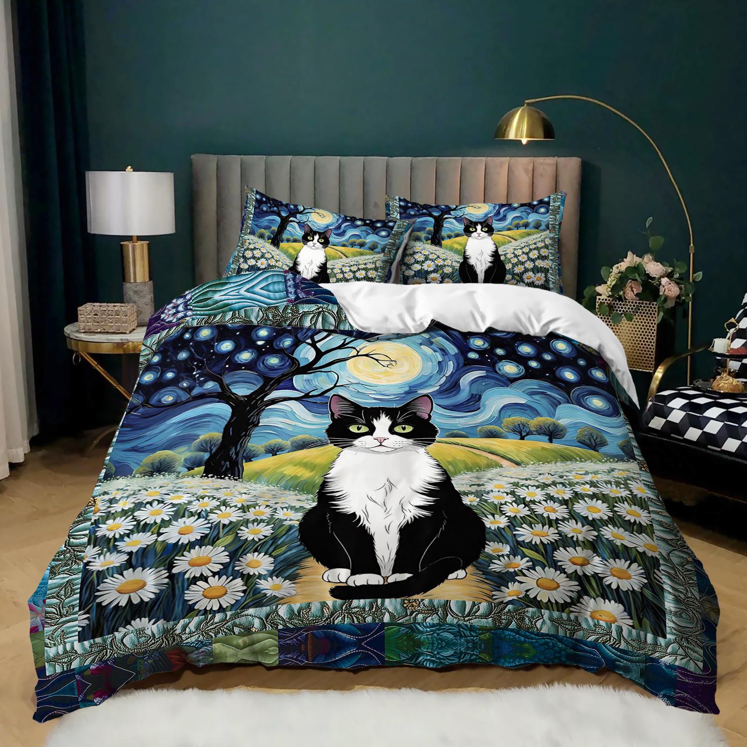 3pcs Soft Cozy Starry Night Cat