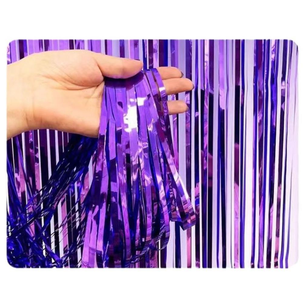 2M Foil Fringe Curtains Background Decoration Foil Tassel Curtain  Birthday Party