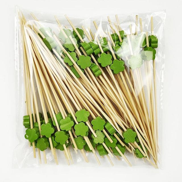 100Pcs Disposable Bamboo Skewers Food Picks Buffet Cupcake Fruit Fork Party Cake Dessert Salad Vegetable Sticks Toothpick Skewer