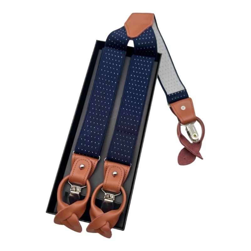 Suspenders For Men And Women Leather Pants Strap And Metal Clips Duable Elastic Polyester Adjustable Pants Accessory