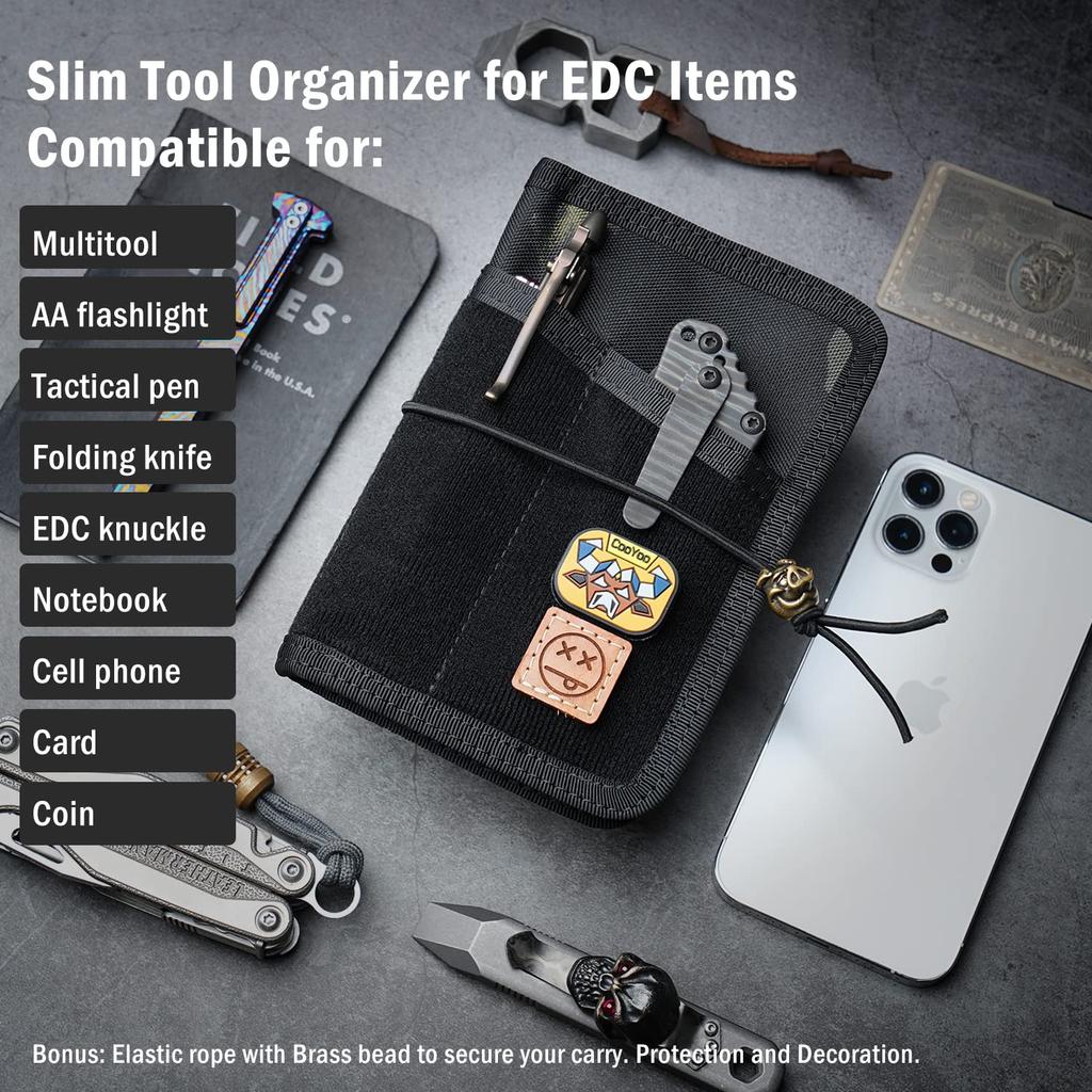 VIPERADE VE11 Kieszonkowy dziennik Portfel EDC Mały notatnik Nylonowy pokrowiec na dziennik do użytku w terenie Organizer EDC Saszetka z miejscem na naszywki DIY Saszetka, Pokrowiec,