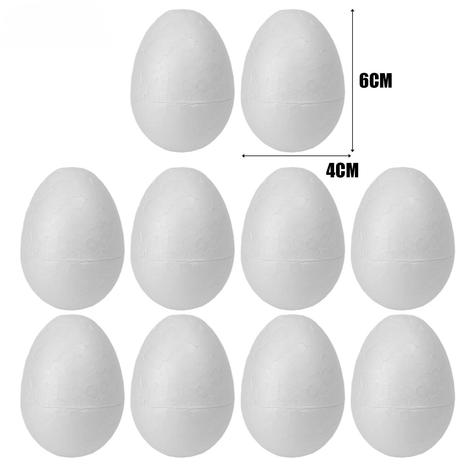 

100/10pcs Foam Easter Eggs 6cm Fake Eggs Handmade DIY Color Painting Crafts Kids Toys Easter Party Decoration Supplies Wholesale 10PCS белый
