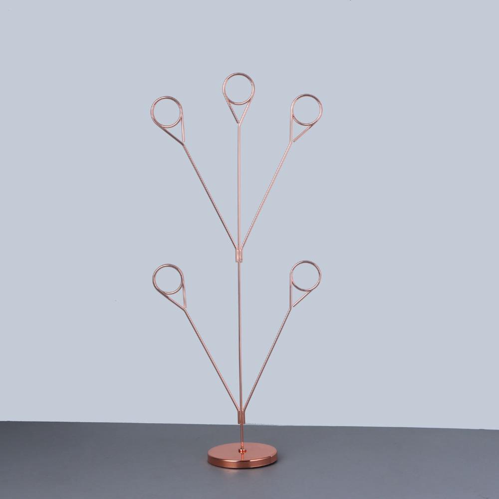 Round Base Memo Clip Stand Metal Display Stand Desk Organizer Photo Holder  Business Cards розового золота