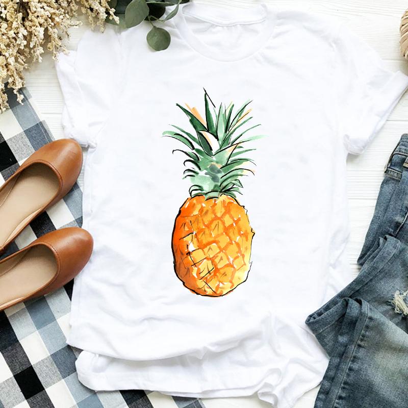 Flower Summer Autumn 90S Fashion Print Top Femme Tshirt Women T-Shirt Cartoon Harajuku O-Neck Casual Tee Ladies Clothing