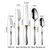 Abay 304 Stainless Steel Gourd Handle Gold Accent Cutlery Set