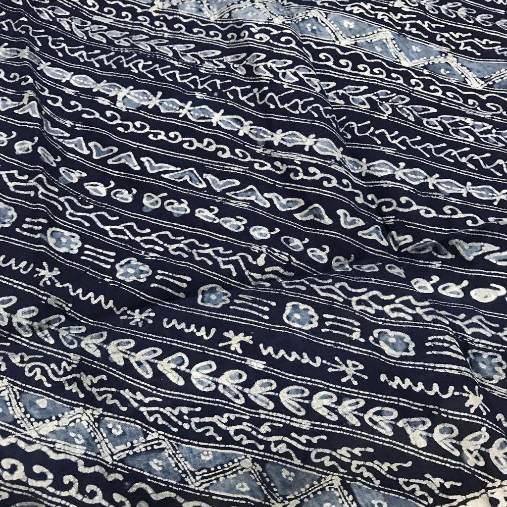 Used Stall Hand-drawn Batik Indigo Dye Silk Made in Jogjakarta