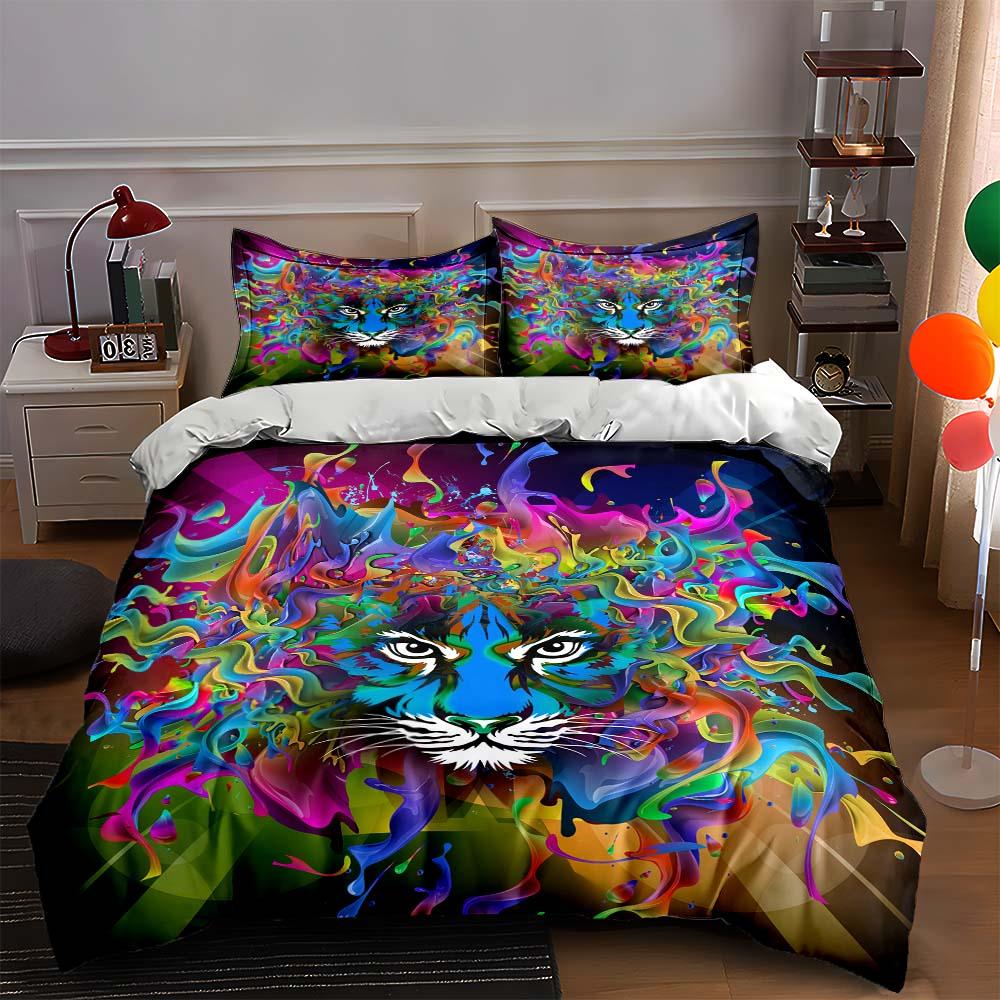 

Vivid tiger swirl Bedding Duvet cover sets Duvet covers Pillowcases gifts (1 * Duvet Cover 2 * Pillowcases, without duvet insert) 135x200cm