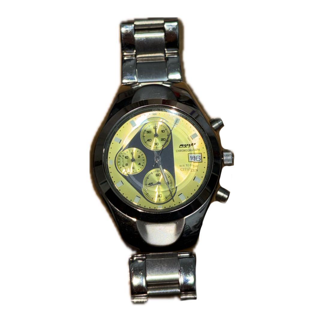 Rare QZ Citizen Yellow dial Chronodate New battery replaced